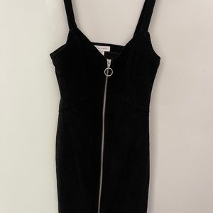 Black velvet tank top dress